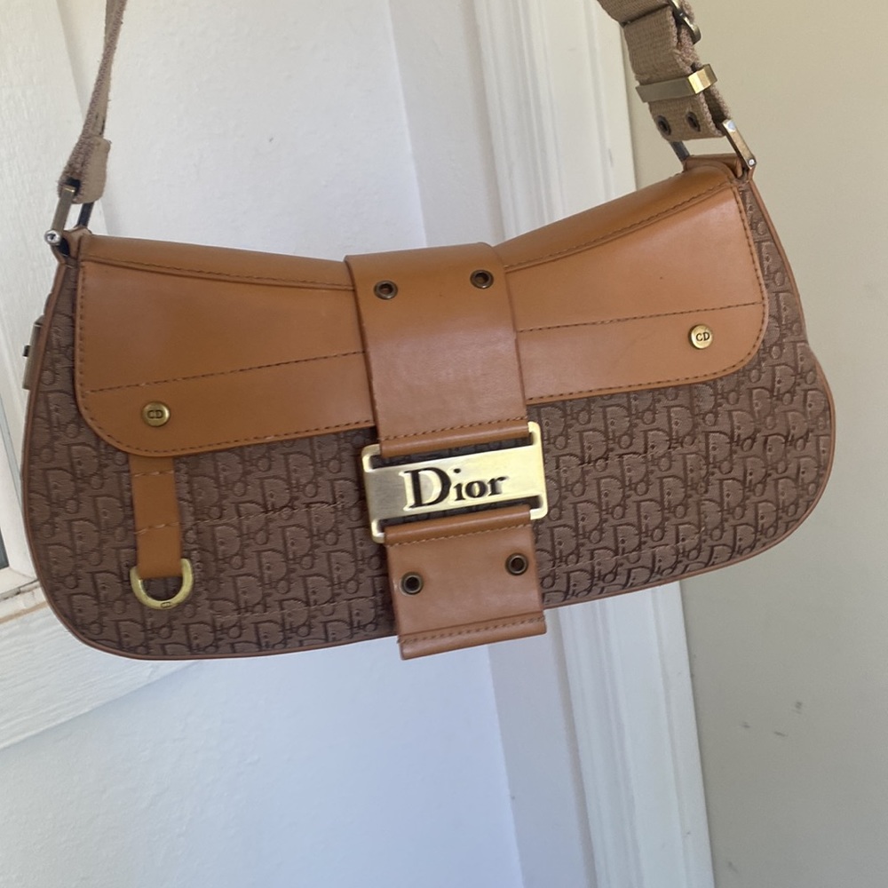 Christian Dior Trotter saddle baguette bag RARE John Galliano Columbus near mint